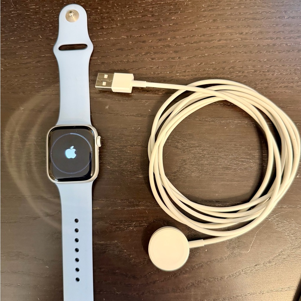 Apple Watch Series 8 41mm Original Pale Blue Silicone Band! - Picture 2 of 3